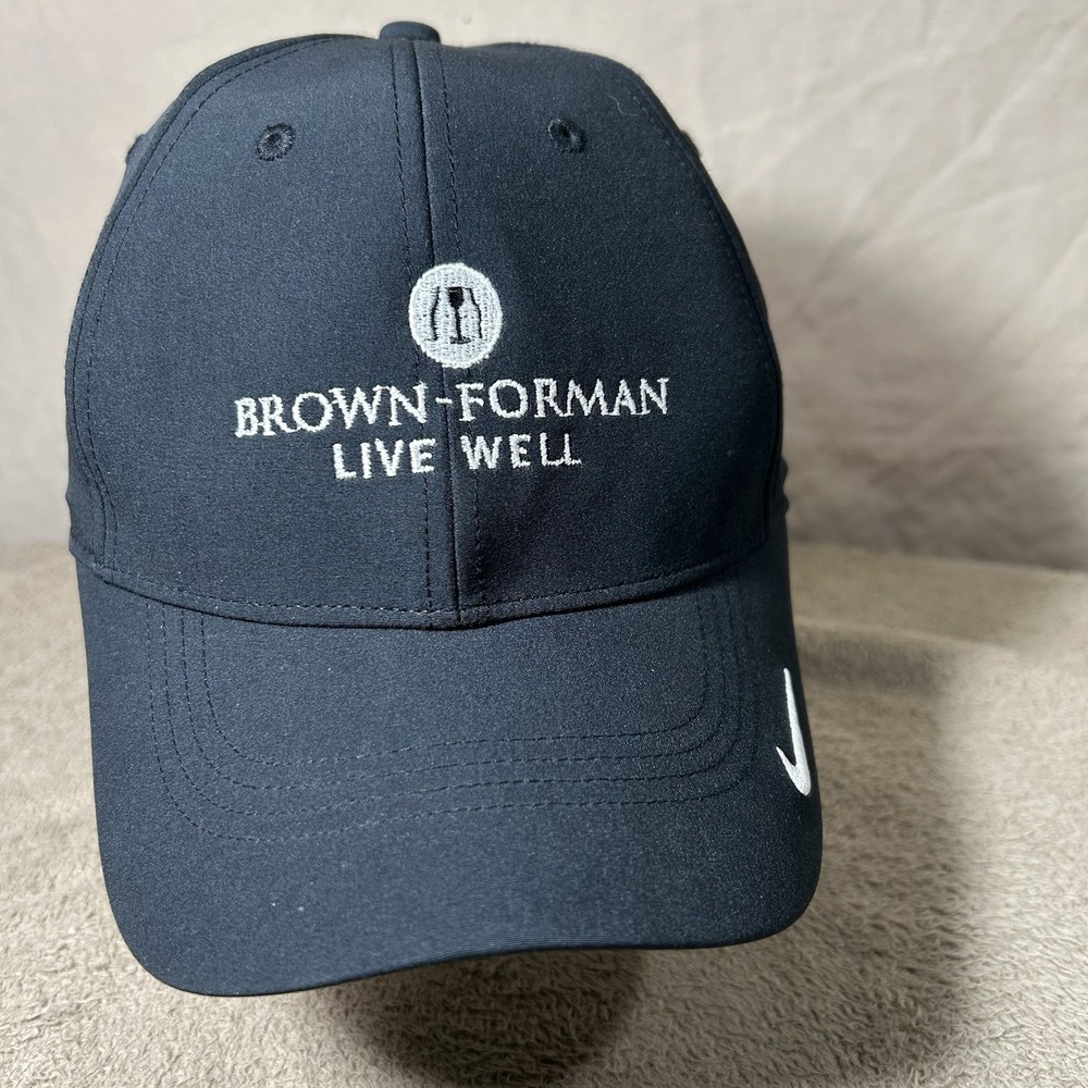 Nike Golf Hat Brown-Forman Live Well Corporate Cap Black Adjustable Strapback